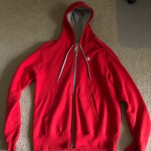 Men’s Red champion zip up hoodie